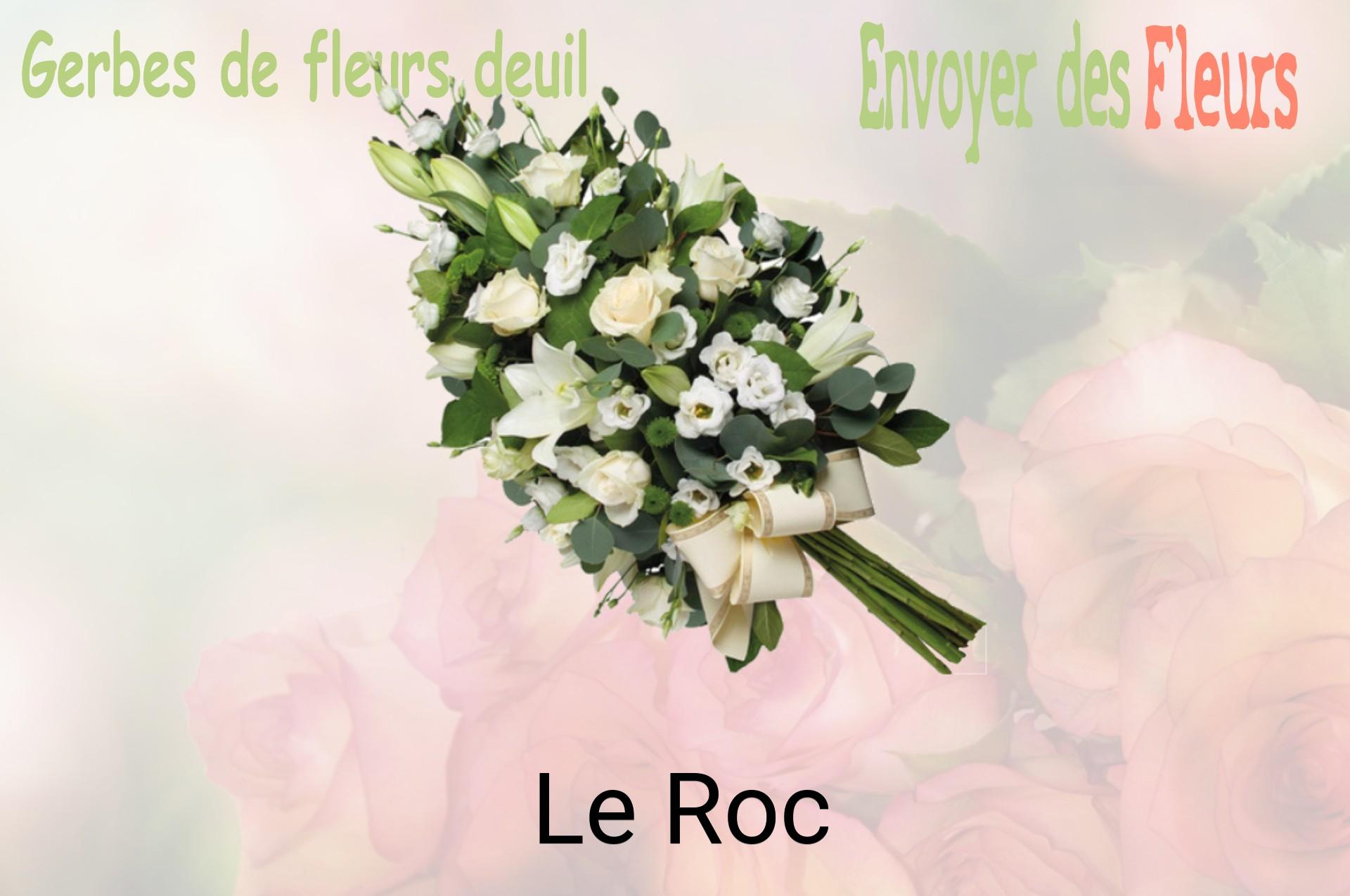 Gerbe de fleurs de deuil livrée à Le Roc
